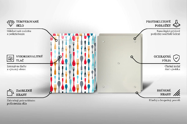 Skleněná deska za sporák Ilustrace lžíce