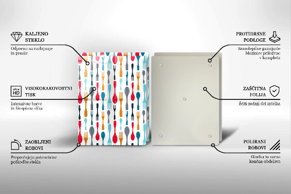 Skleněná deska za sporák Ilustrace lžíce