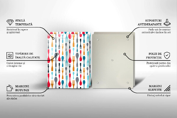 Skleněná deska za sporák Ilustrace lžíce