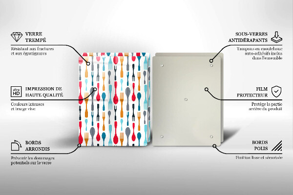 Skleněná deska za sporák Ilustrace lžíce