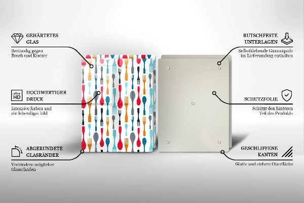 Skleněná deska za sporák Ilustrace lžíce