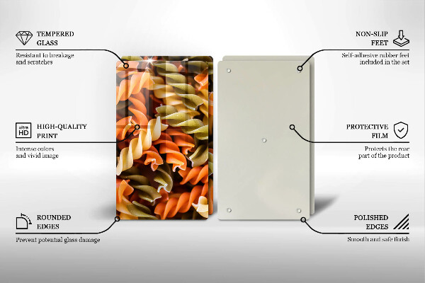 Skleněná deska za sporák Fusilli těstoviny