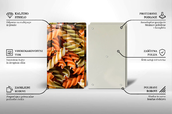 Skleněná deska za sporák Fusilli těstoviny