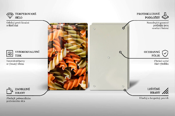 Skleněná deska za sporák Fusilli těstoviny