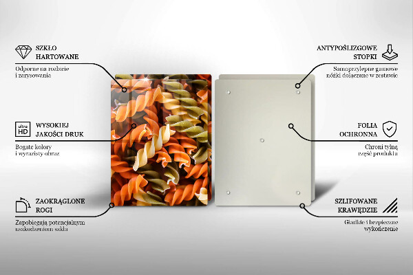 Skleněná deska za sporák Fusilli těstoviny