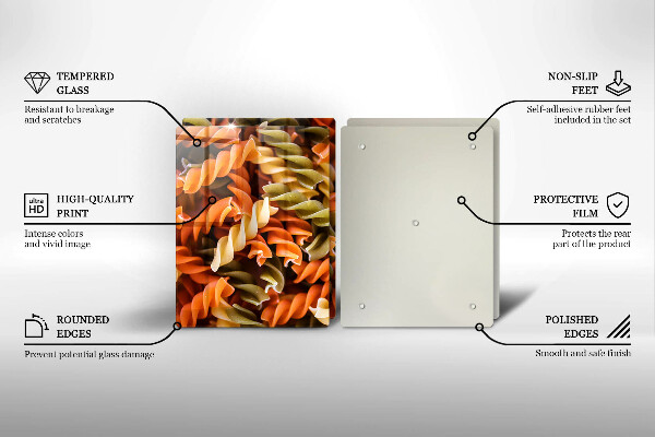 Skleněná deska za sporák Fusilli těstoviny