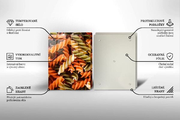 Skleněná deska za sporák Fusilli těstoviny