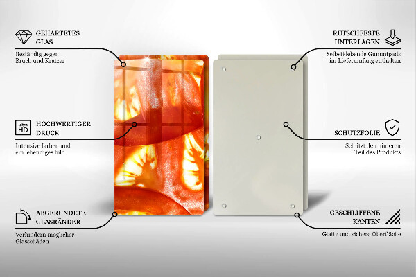 Skleněná deska za sporák Plátek červeného rajčete