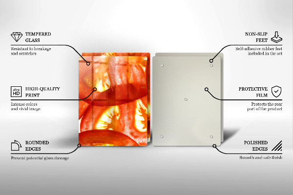 Skleněná deska za sporák Plátek červeného rajčete