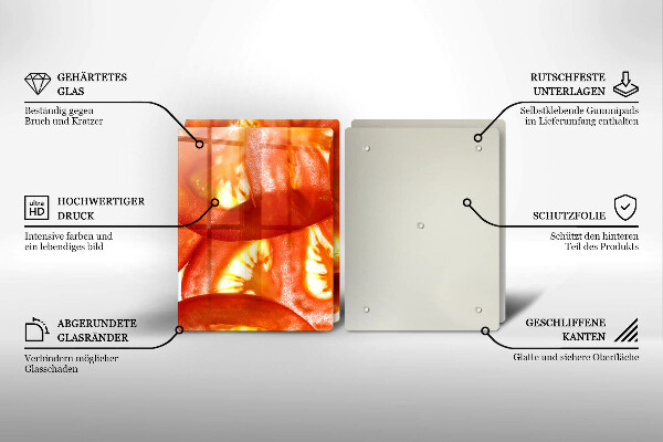 Skleněná deska za sporák Plátek červeného rajčete