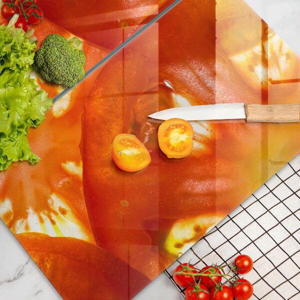 Skleněná deska za sporák Plátek červeného rajčete