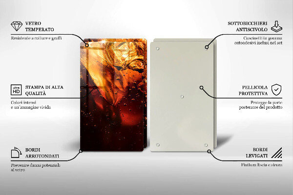 Skleněná deska za sporák Kolový nápoj s ledem