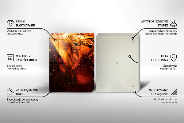 Skleněná deska za sporák Kolový nápoj s ledem