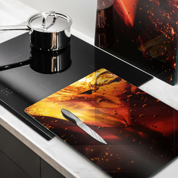 Skleněná deska za sporák Kolový nápoj s ledem