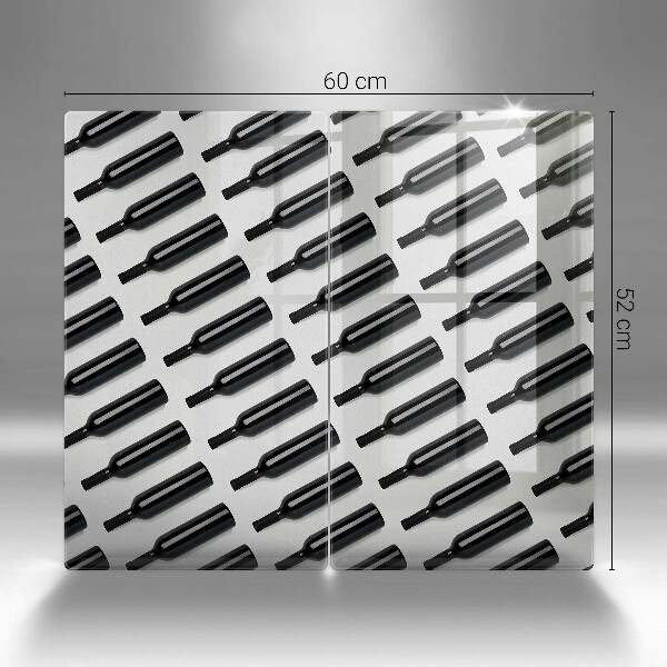 Skleněná deska za sporák Černé láhve vína