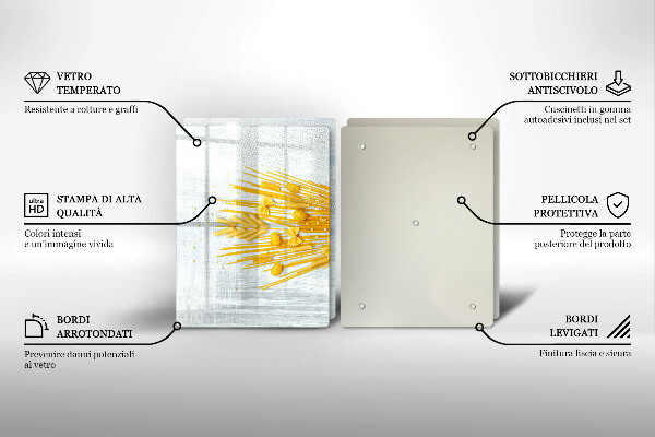 Skleněná deska za sporák Těstoviny