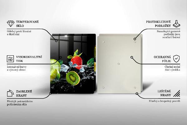 Skleněná deska za sporák Ovoce ve vodě