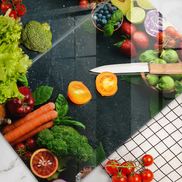 Skleněná deska za sporák Čerstvá zelenina