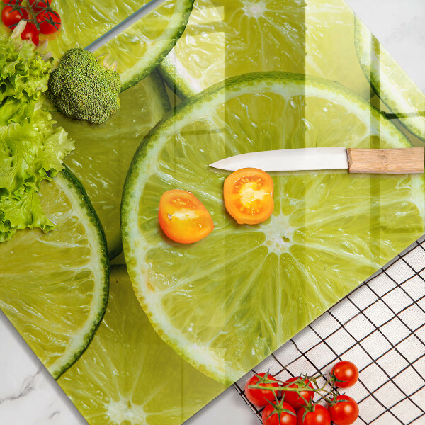 Skleněná deska za sporák Plátky limetky