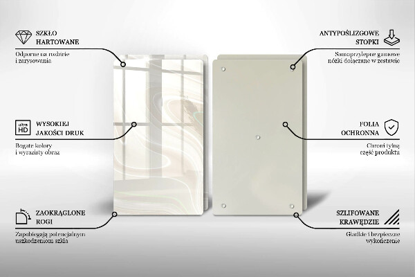 Skleněná deska za sporák Krémová textura