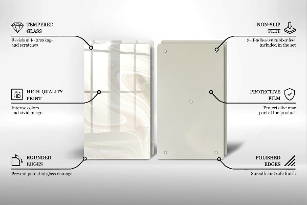 Skleněná deska za sporák Krémová textura