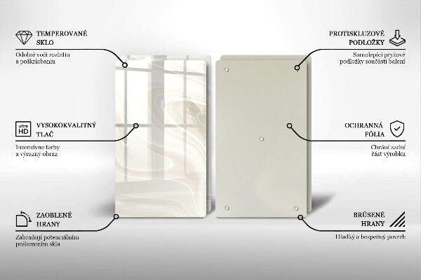 Skleněná deska za sporák Krémová textura