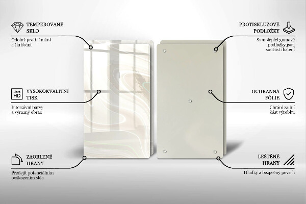 Skleněná deska za sporák Krémová textura