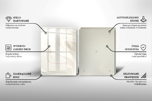 Skleněná deska za sporák Krémová textura