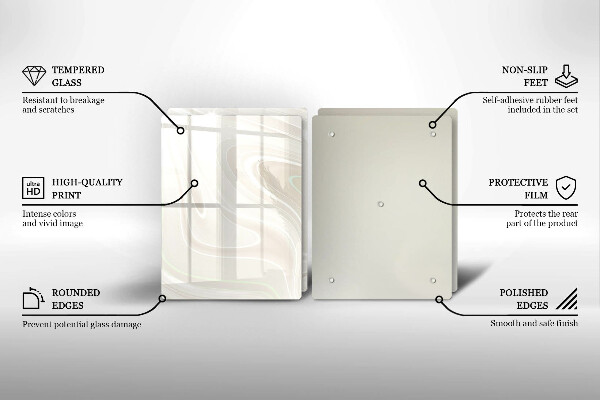 Skleněná deska za sporák Krémová textura