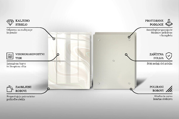 Skleněná deska za sporák Krémová textura