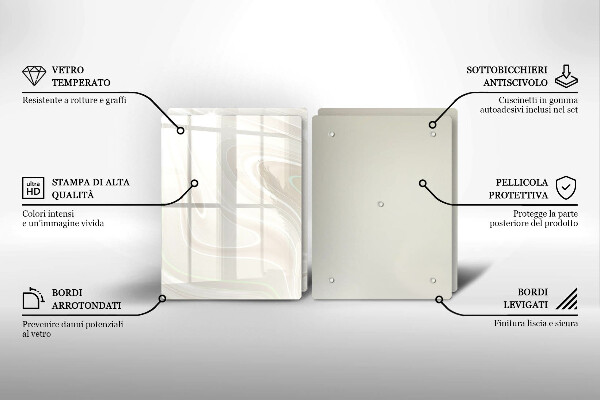 Skleněná deska za sporák Krémová textura