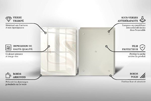 Skleněná deska za sporák Krémová textura