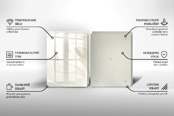 Skleněná deska za sporák Krémová textura