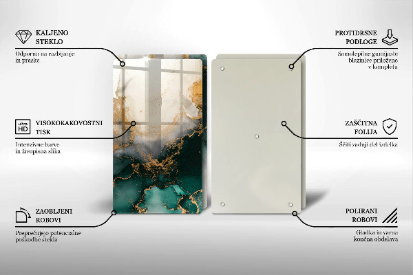 Skleněná deska za sporák Vícebarevný mramor