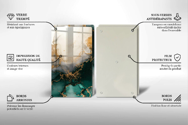 Skleněná deska za sporák Vícebarevný mramor