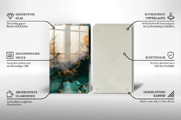 Skleněná deska za sporák Vícebarevný mramor