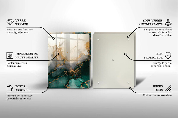 Skleněná deska za sporák Vícebarevný mramor