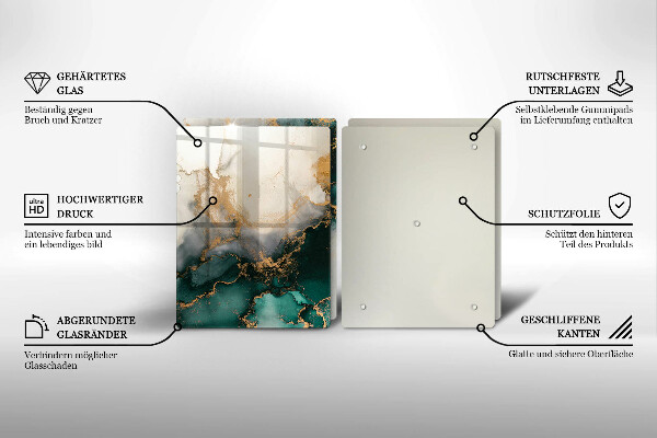 Skleněná deska za sporák Vícebarevný mramor