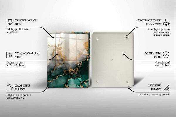 Skleněná deska za sporák Vícebarevný mramor