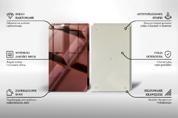 Skleněná deska za sporák Čokoládové kostky