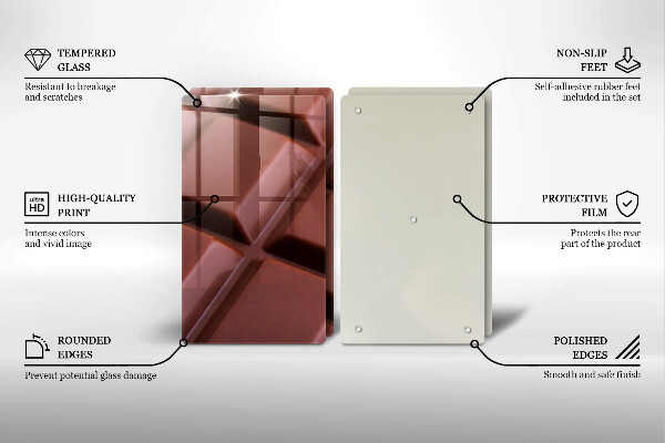 Skleněná deska za sporák Čokoládové kostky