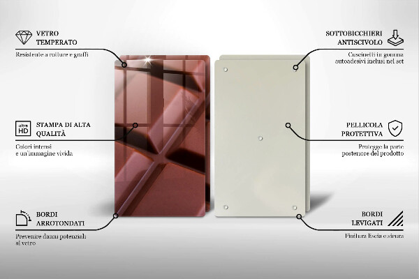 Skleněná deska za sporák Čokoládové kostky