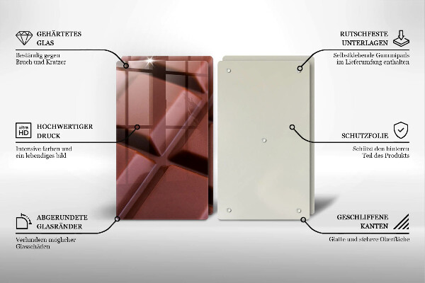 Skleněná deska za sporák Čokoládové kostky