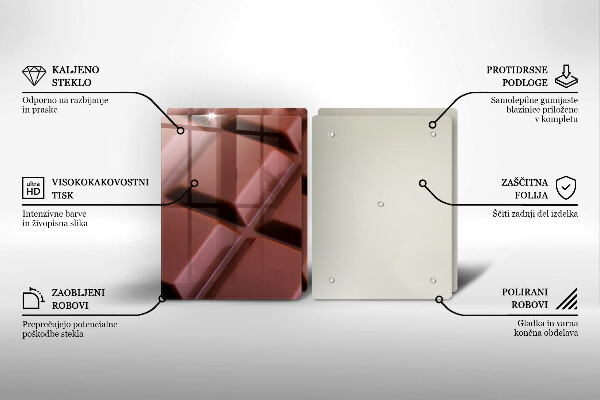Skleněná deska za sporák Čokoládové kostky