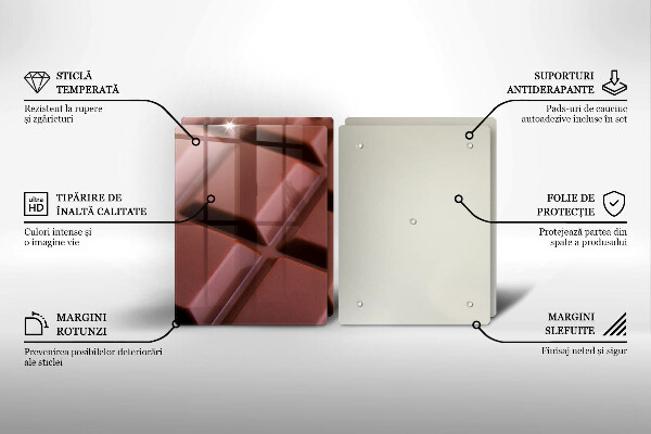 Skleněná deska za sporák Čokoládové kostky