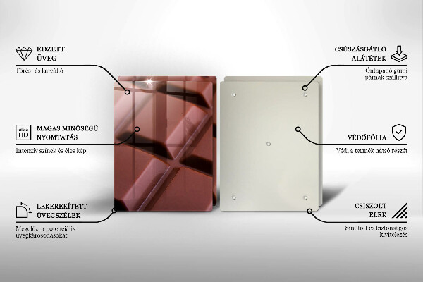 Skleněná deska za sporák Čokoládové kostky