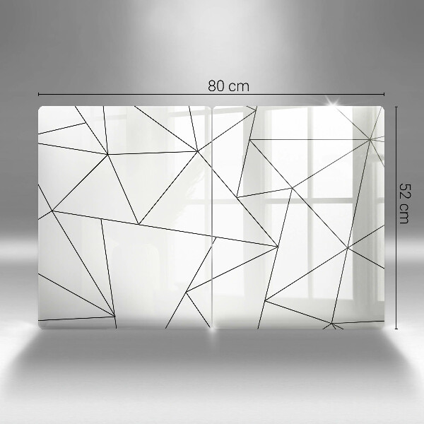 Skleněná deska za sporák Bílé trojúhelníky