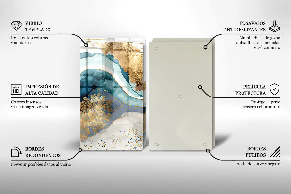 Skleněná deska za sporák Barevný mramor