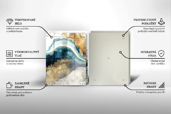 Skleněná deska za sporák Barevný mramor