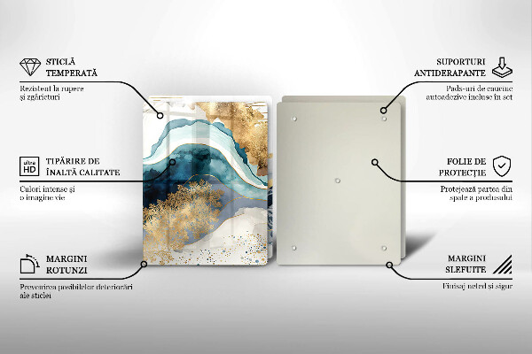 Skleněná deska za sporák Barevný mramor